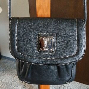 Tignanello Black Leather Crossbody